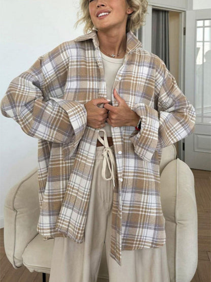Plaid Oversize Coat Shirts