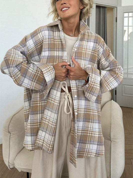 Plaid Oversize Coat Shirts