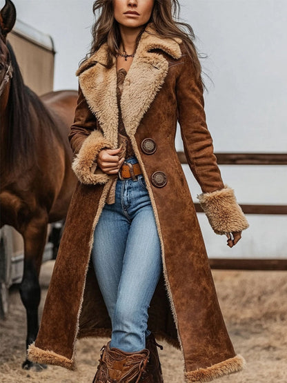 Cowgirl Inspired Shearling Suede Coat