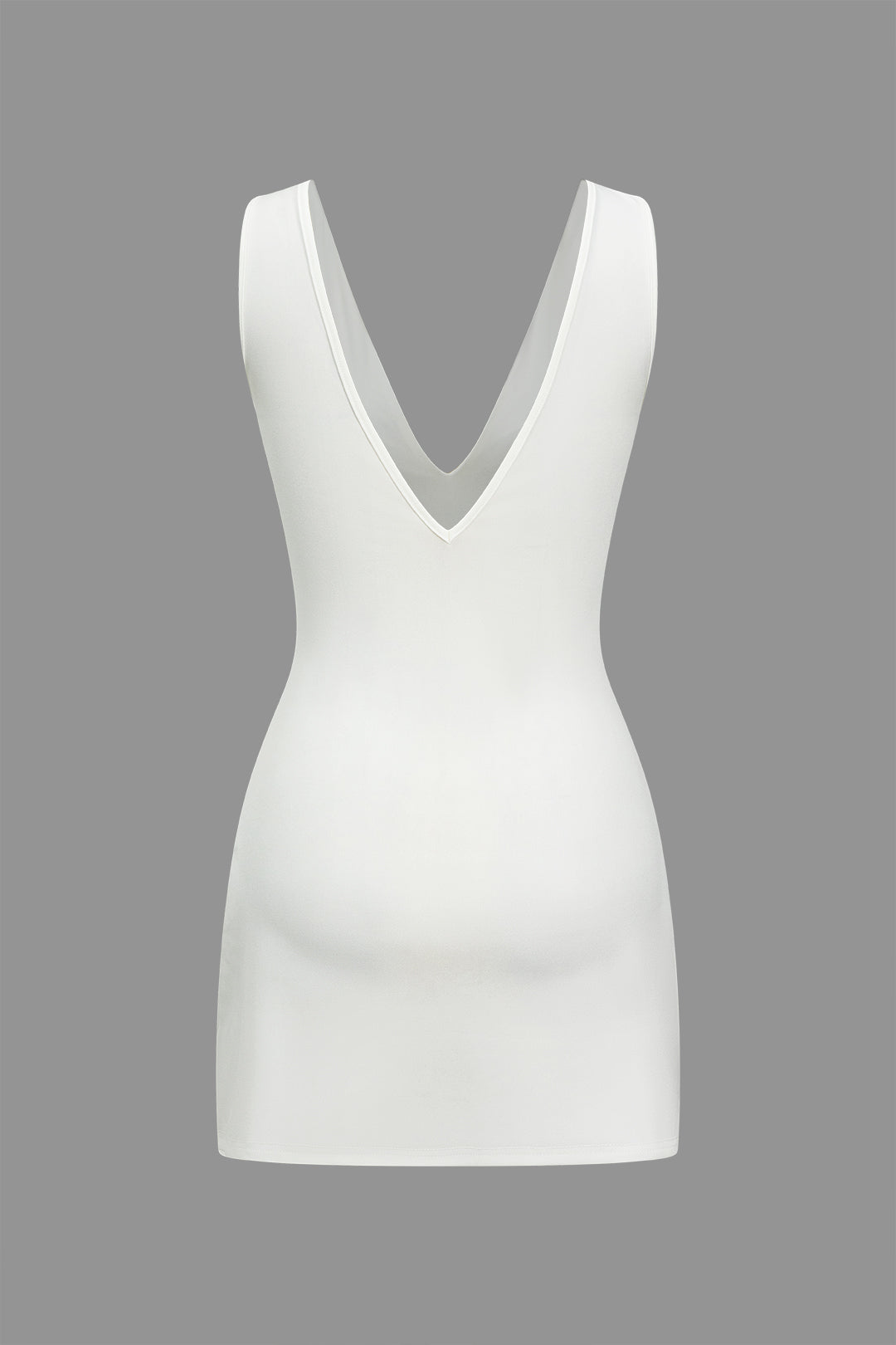 Deep V Wide Strap Flap Pocket Bodycon Mini Dress