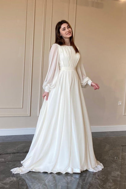 | Sheer Maxi Dress with Lantern Sleeves and Pearl Detail
