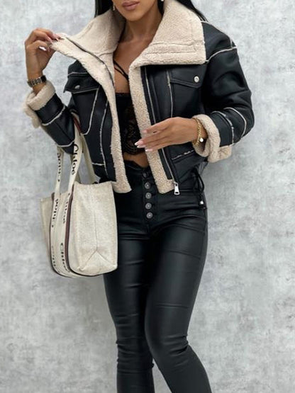 Lambswool Short Zipper Jacket