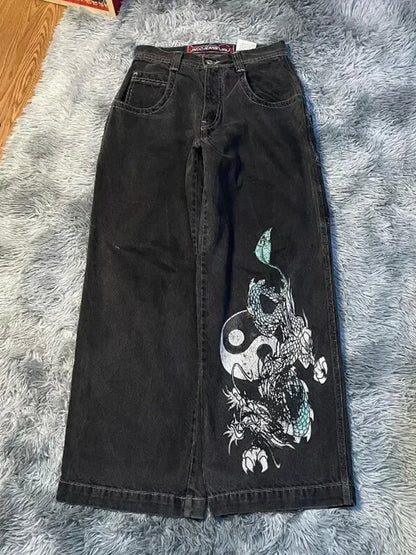 Trendy Street Hip-Hop Prints Boyfriend Jeans