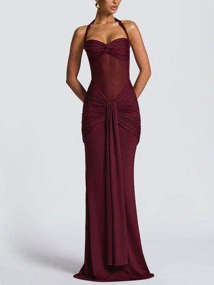 Chic mesh patchwork slim dress