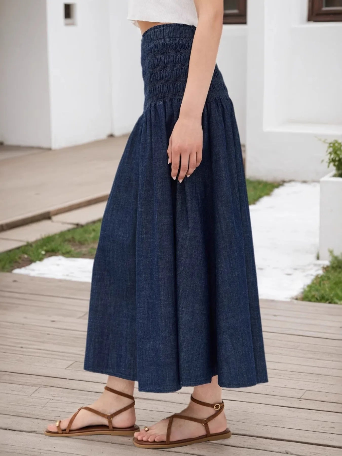 Navy Midi Skirt