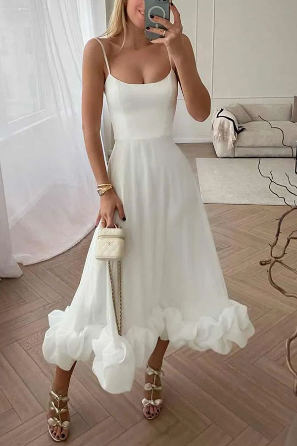 Ladies' camisole waist cinching charm multi-color banquet party MIDI skirt