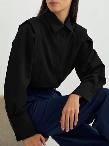 Solid Loose Long Sleeves Shirts