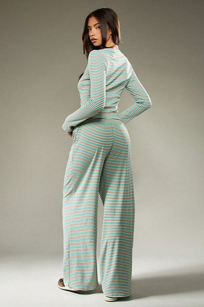 | Stripe Button Cord Two Piece Set