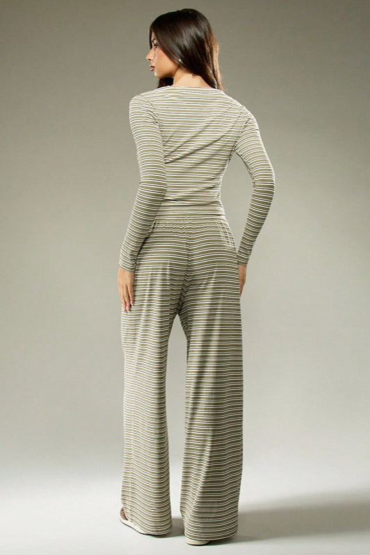 | Stripe Button Cord Two Piece Set