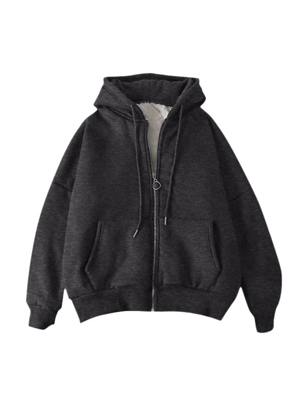 Fleece Lined Thermal Zip Up Hoodie