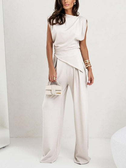 Sculpted Elegance Satin Co-Ord Set