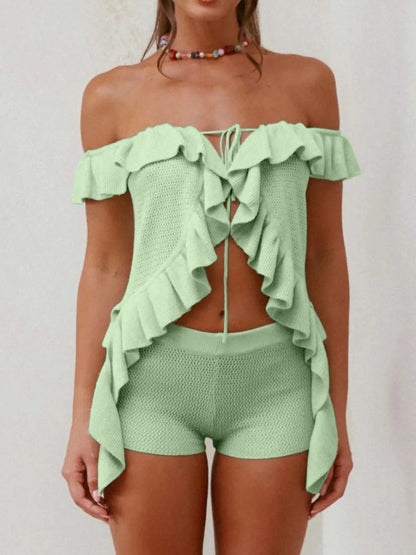 Hannah Knit ruffle Set