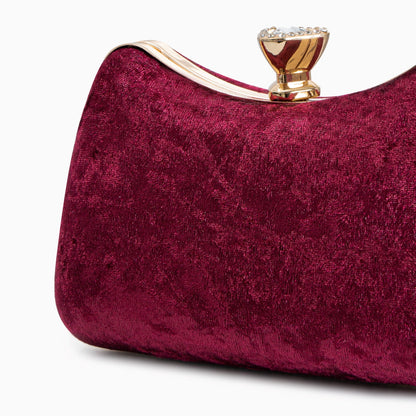 Velvet Clutch Bag with Flask