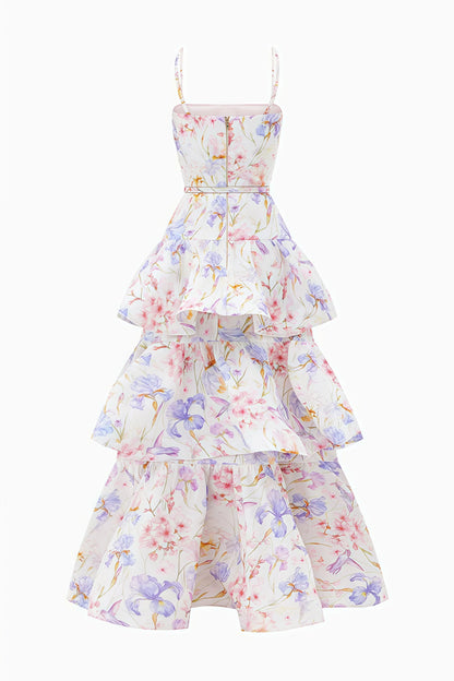 Mirkrt Strapless Floral Maxi Dress