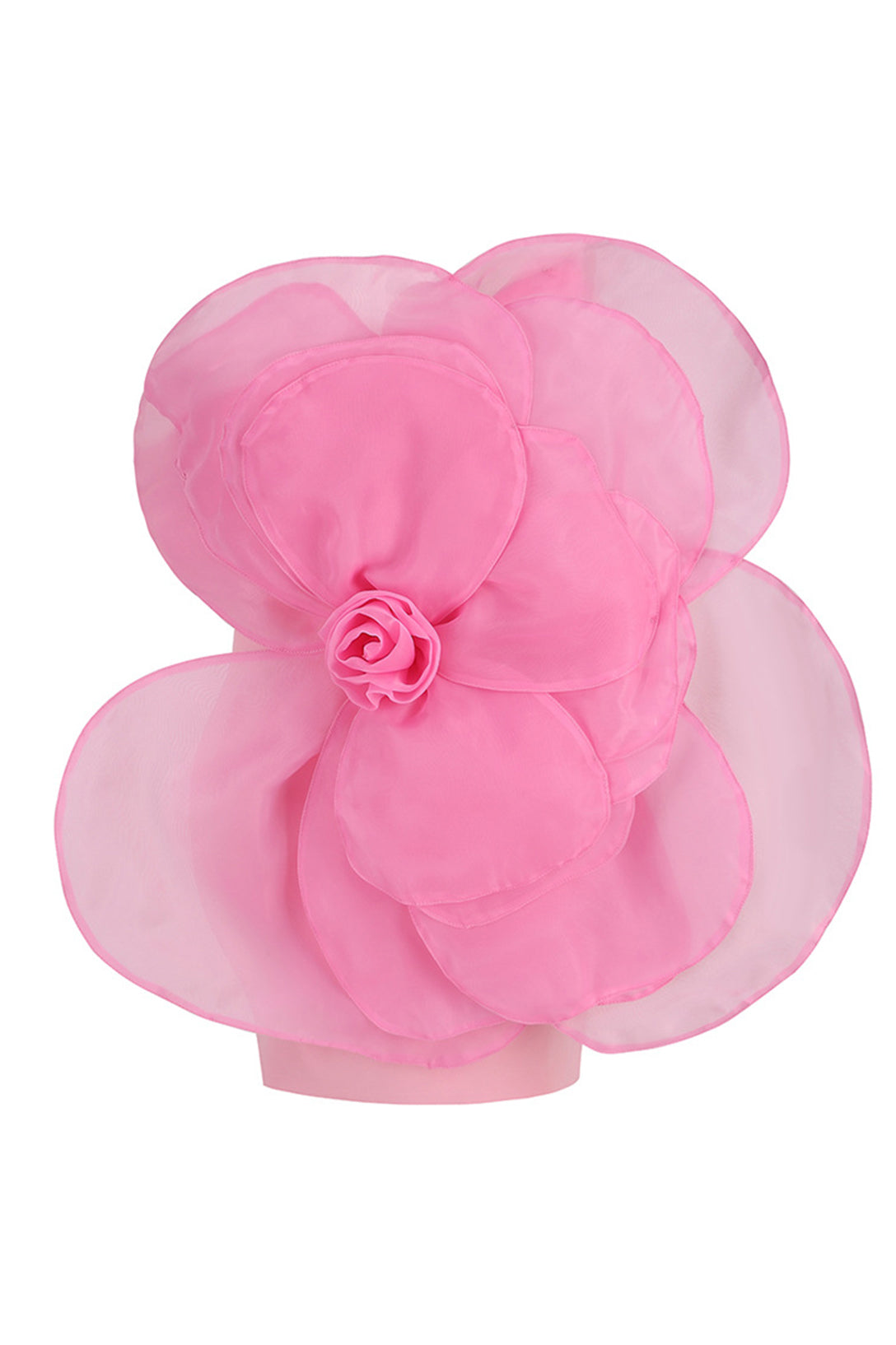 One Shoulder Giant 3D Floral Applique Organza Petal Bodycon Mini Dress