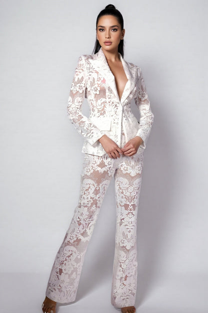 Lian Sequin Lace Blazer Set