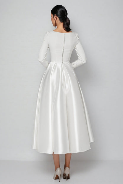 Nalea White Simple Maxi Dress