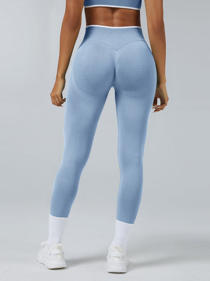 Color Matching Seamless High-waisted Hip Lift Exercise Yoga Pants
