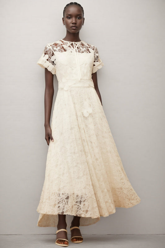 Zephrt White Lace Maxi Dress