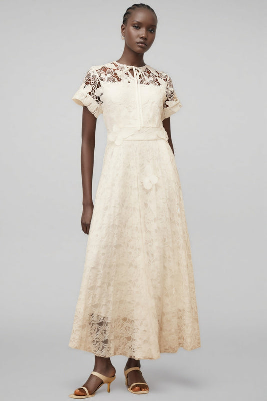 Zephrt White Lace Maxi Dress
