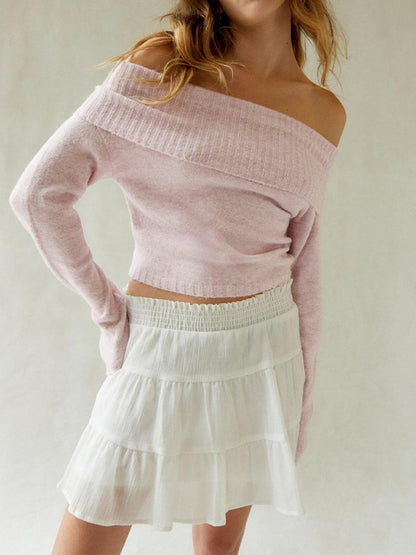 Solid Off Shoulder Sweater