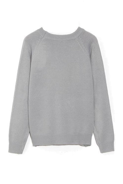 Margovil Color Block Love Heart Knit Sweaters