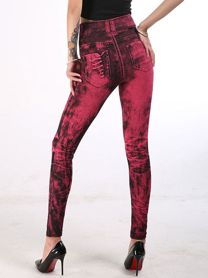High Waisted Leggings Stretchy Jeans Like Women Bottom