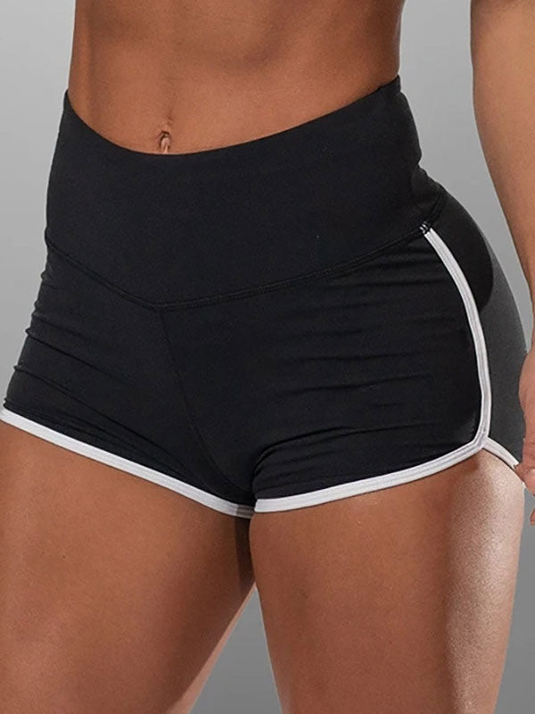 Women Skinny Shorts Purple Stripes Pattern Athletic Natural Waist Summer Shorts