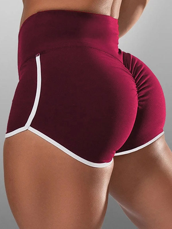 Women Skinny Shorts Purple Stripes Pattern Athletic Natural Waist Summer Shorts