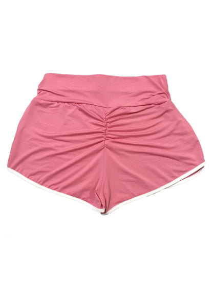Women Skinny Shorts Purple Stripes Pattern Athletic Natural Waist Summer Shorts