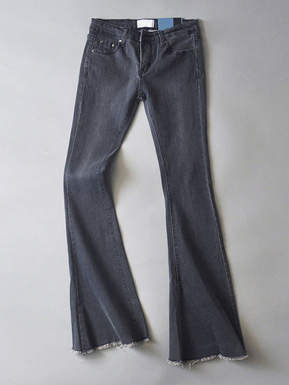 Jeans For Women Fashion Bell Bottoms Zipper Fly Button Fly Blue Denim Pants
