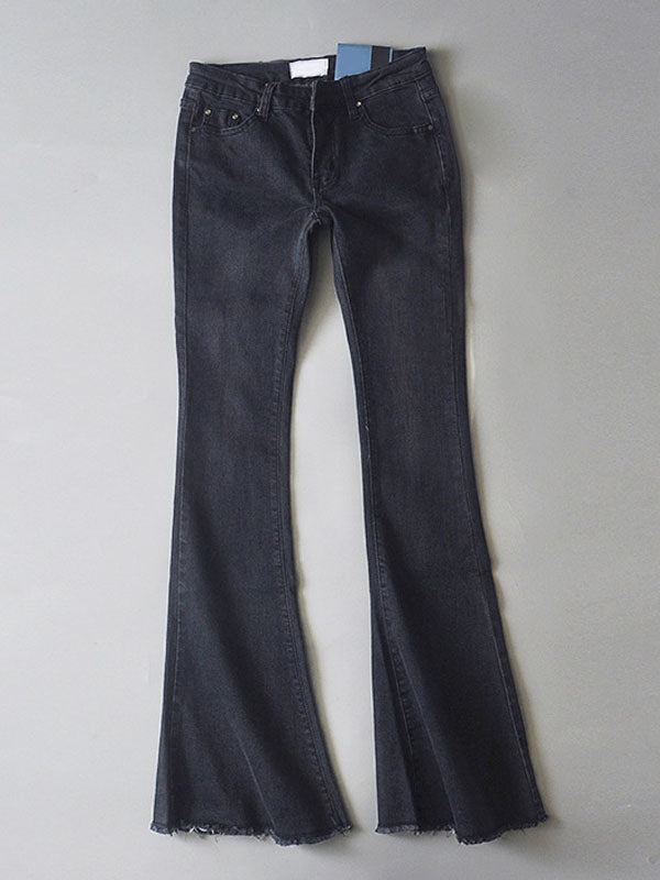 Jeans For Women Fashion Bell Bottoms Zipper Fly Button Fly Blue Denim Pants