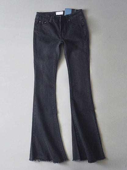Jeans For Women Fashion Bell Bottoms Zipper Fly Button Fly Blue Denim Pants