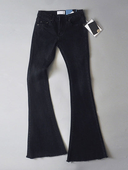 Jeans For Women Fashion Bell Bottoms Zipper Fly Button Fly Blue Denim Pants