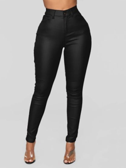 Pants Burgundy PU Leather Trousers