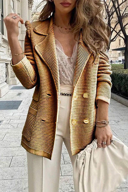 Margovil Fashion Lapel Buttons Cardigans with Pockets
