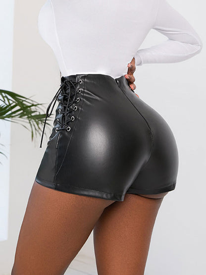 Shorts For Woman PU Leather Casual Bottoms