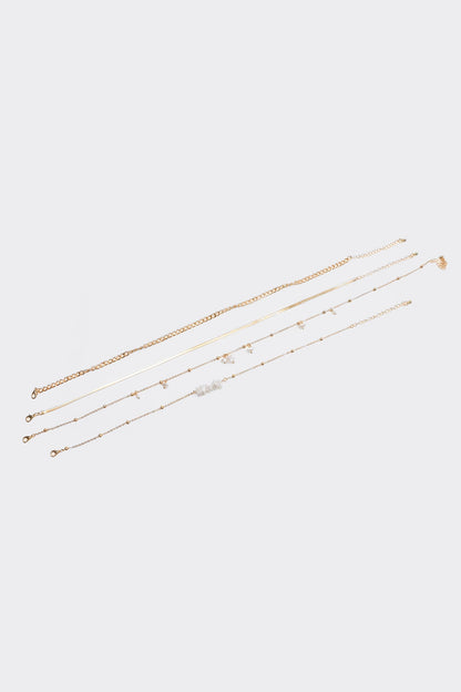 Faux Pearl Metal Multi-Layered Necklace