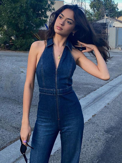 Denim Jumpsuit Sleeveless Women's Denim Jeans 2026