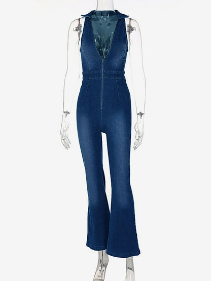 Denim Jumpsuit Sleeveless Women's Denim Jeans 2026