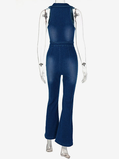 Denim Jumpsuit Sleeveless Women's Denim Jeans 2026
