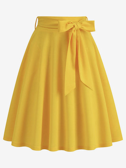 Short Skirt For Women Bows Raised Waist Layered Vintage Bottoms