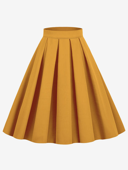 Skirt For Women Dark Navy Pleated Raised Waist Layered Women Bottoms
