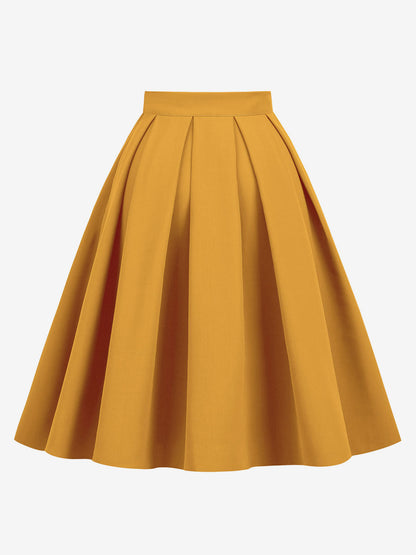 Skirt For Women Dark Navy Pleated Raised Waist Layered Women Bottoms