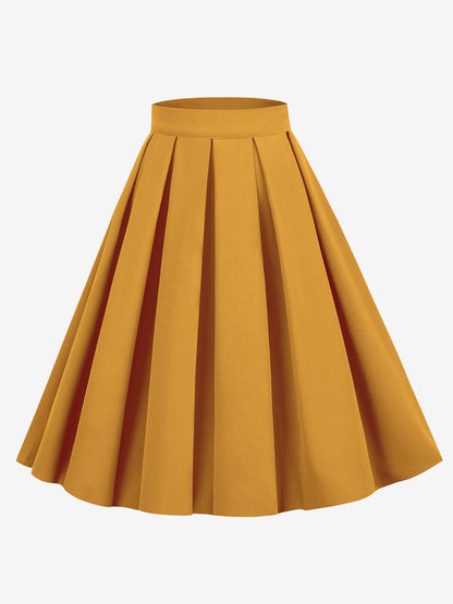 Skirt For Women Dark Navy Pleated Raised Waist Layered Women Bottoms