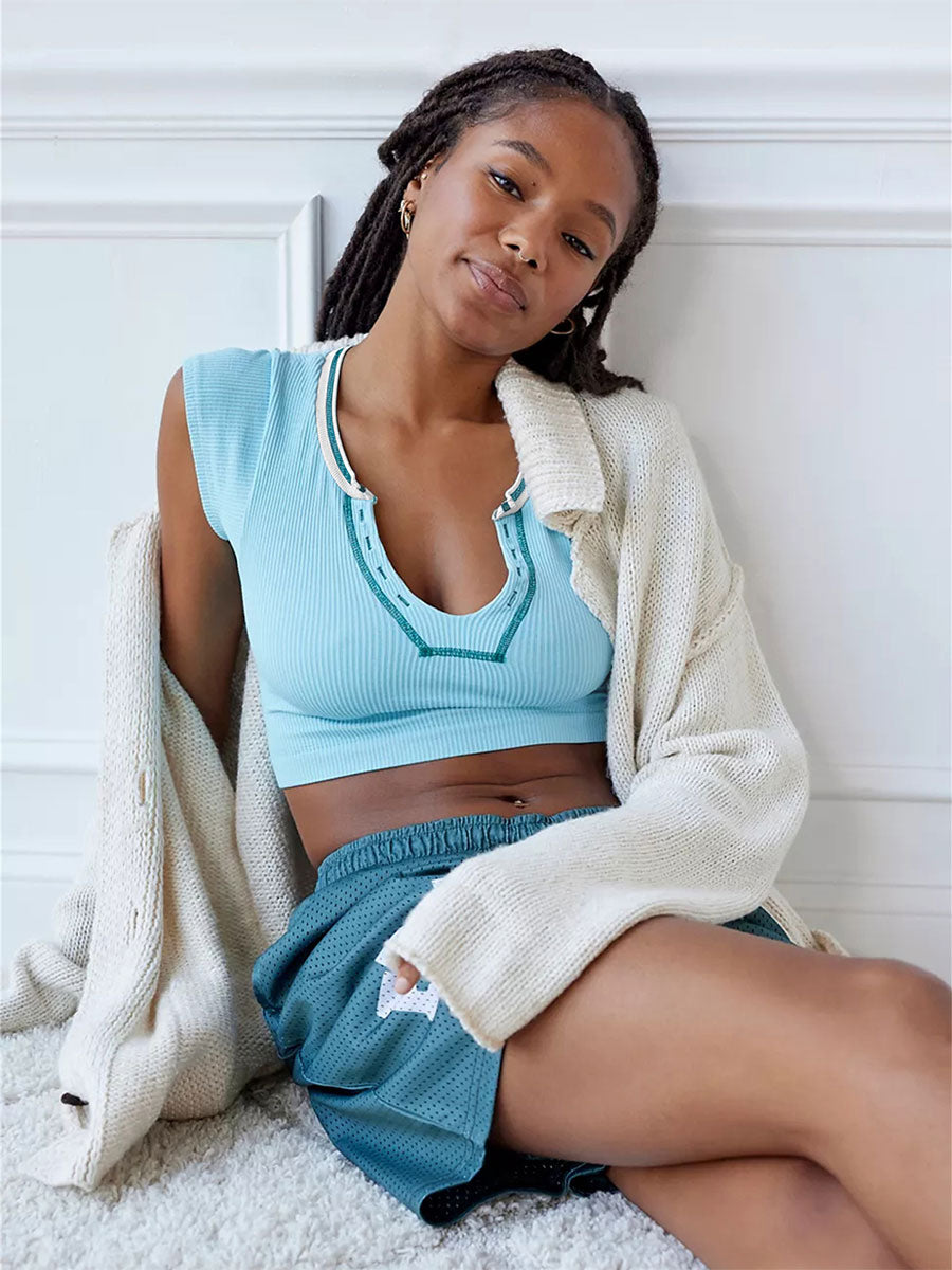 Light Gray Cami Top U-Neck Sexy Women Camis