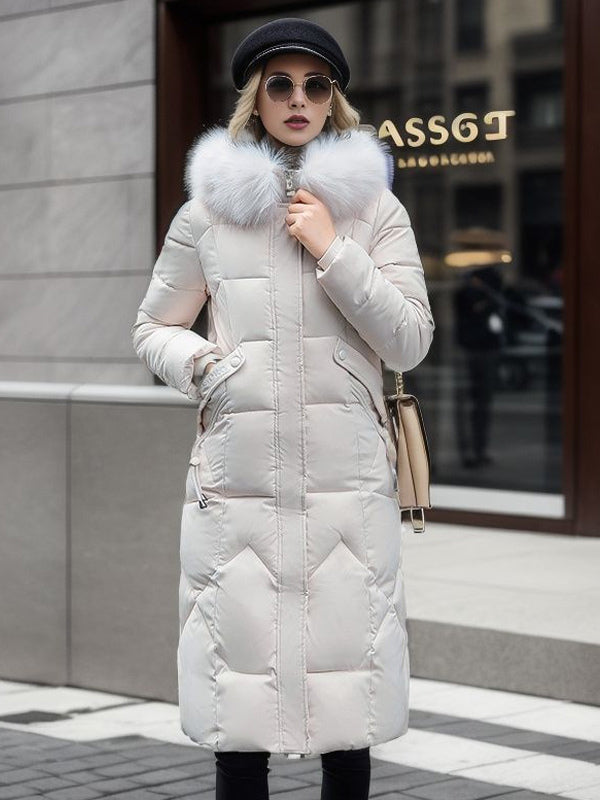 Longline Coat Hooded Zip Up Hooded Qualited Casual Winter Outerwear