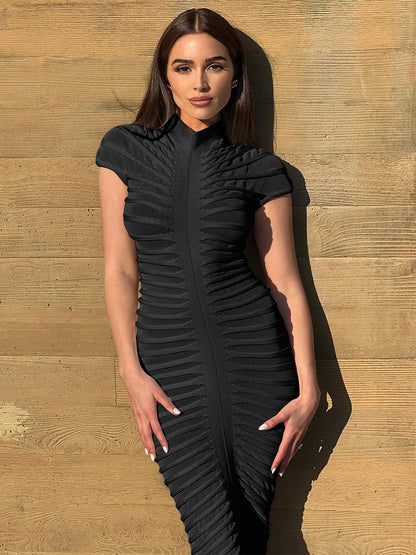 See Through Bodycon Dress Short Sleeve Ruched Night Out Maxi Dresses