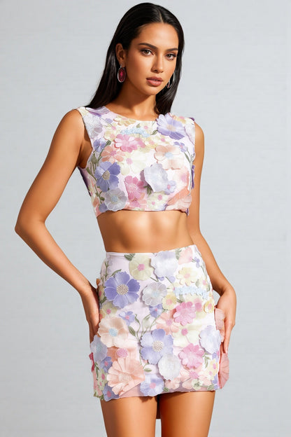 Cress Flower Top and Skirt Set