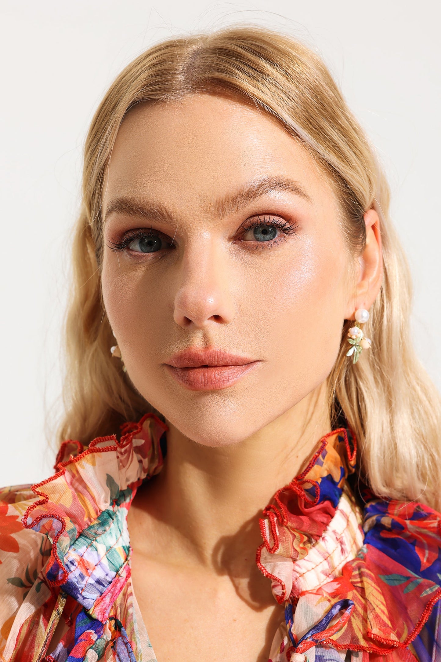 Pearl Bell Flower Drop Earrings
